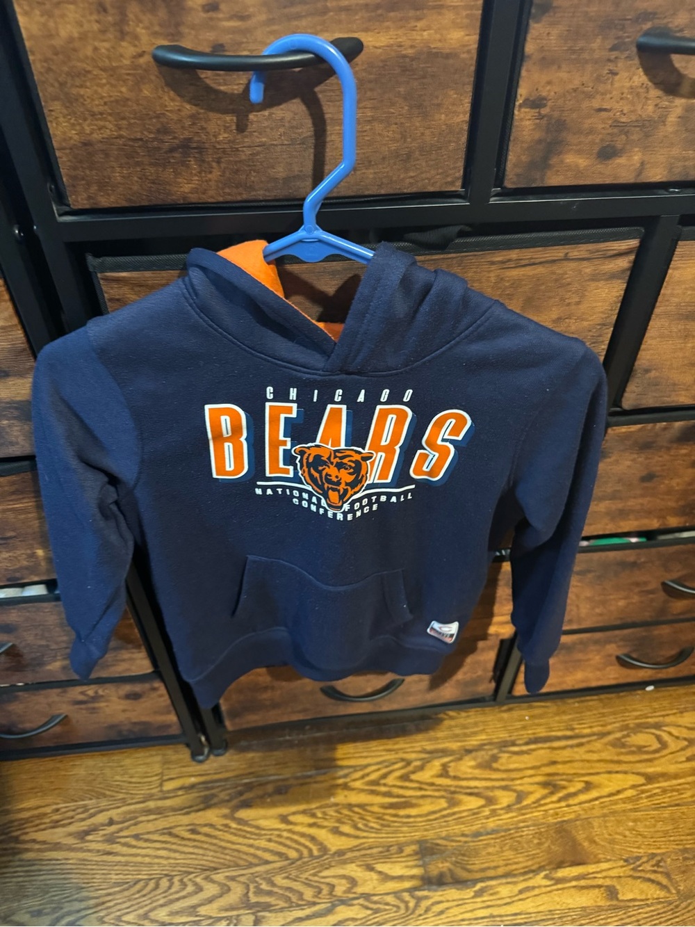 NFL Chicago Bears Youth Navy Hoodie with Orange Logo